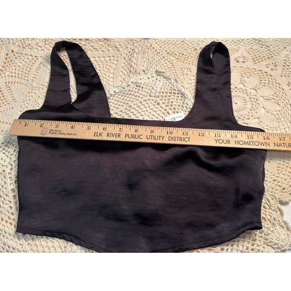 Forever 21 Satin Corset Tank Top Black Sleeveless Party Going Out Top Small - Picture 3 of 5